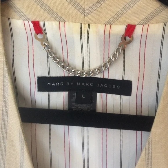Vintage Marc Jacobs Lined Striped Button Vest Size Large - Picture 3 of 3